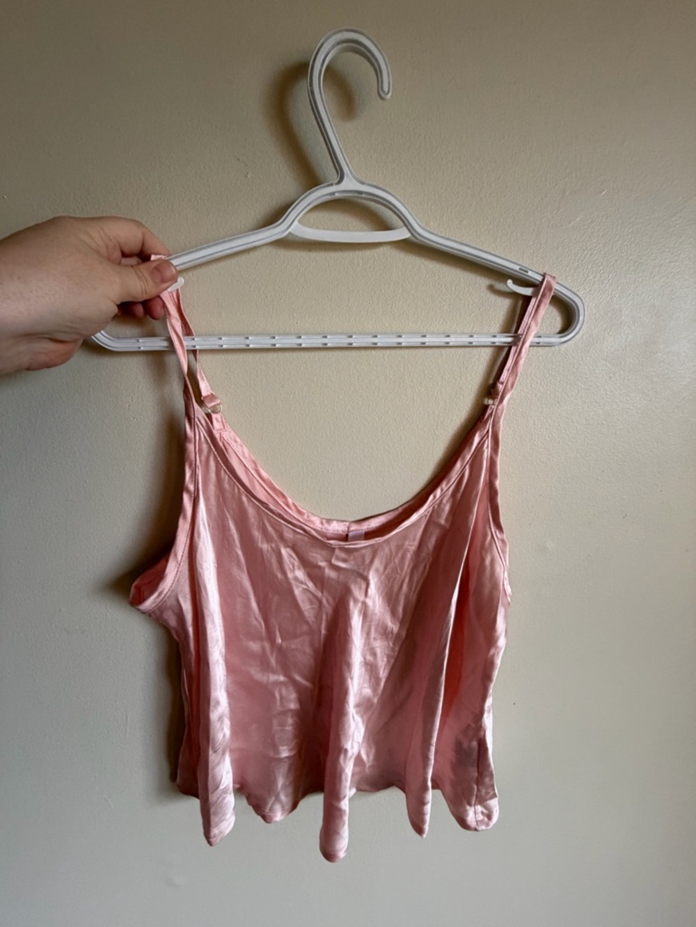 Jessica Reddit Satin Pink Crop Tank Top